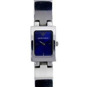 Emporio Armani Tank Ladies Watch Sunburst Blue Dial Stainless Steel AR 5416